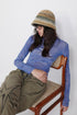 FUZZY MULTI STRIPE BUCKET HAT -ORANGE MIX-